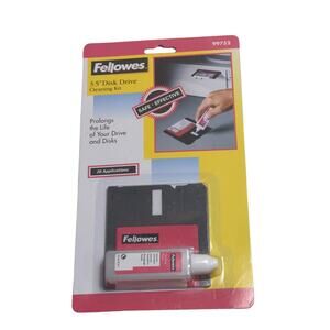 Vintage 1998 Fellows 3.5" Floppy Disk Drive Cleaning Kit New Factory Sealed Rare